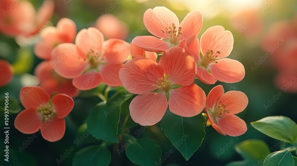 Peach blossoms blooming in sunlight. Peach blossoms blooming in sunlight.