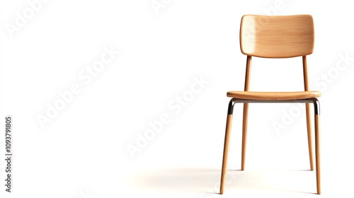 Stylish wooden chair, white isolate background