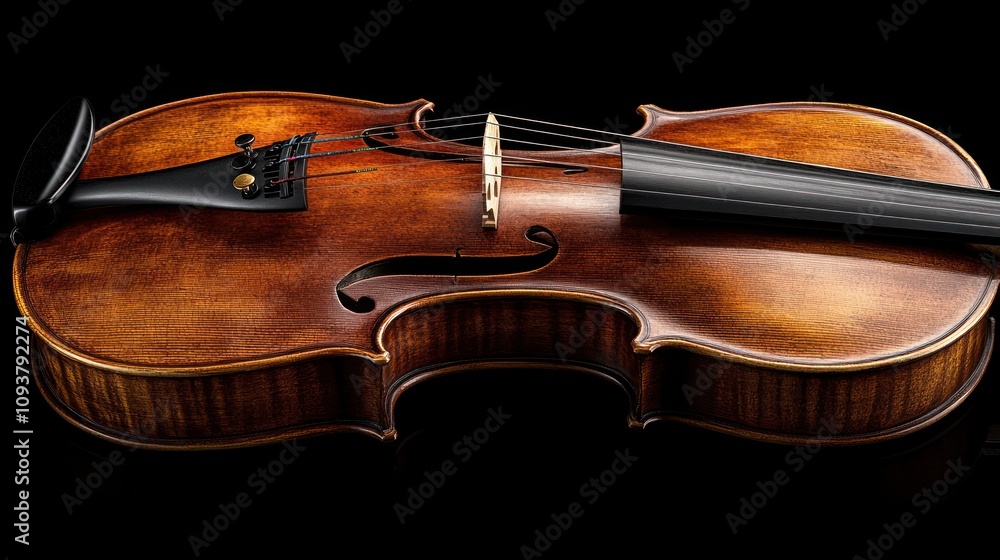Polished wooden viola on black background. Polished wooden viola on black background.