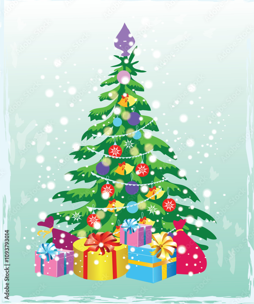 Obraz premium christmas tree with gifts