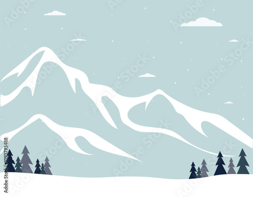 winter landscape with mountains. snow in mountains.