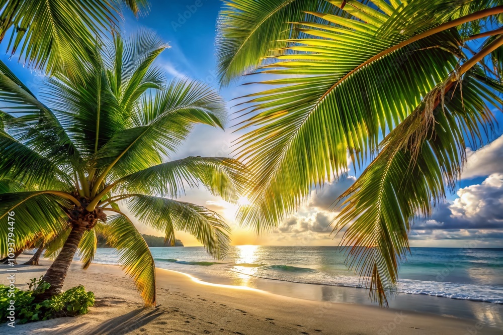 Breathtaking Macro Photography of Palm Trees on a Serene Beach with Soft Sand and Gentle Waves, Capturing the Beauty of Nature's Tropical Paradise in Stunning Detail Breathtaking Macro Photography of Palm Trees on a Serene Beach with Soft Sand and Gentle Waves, Capturing the Beauty of Nature's Tropical Paradise in Stunning Detail
