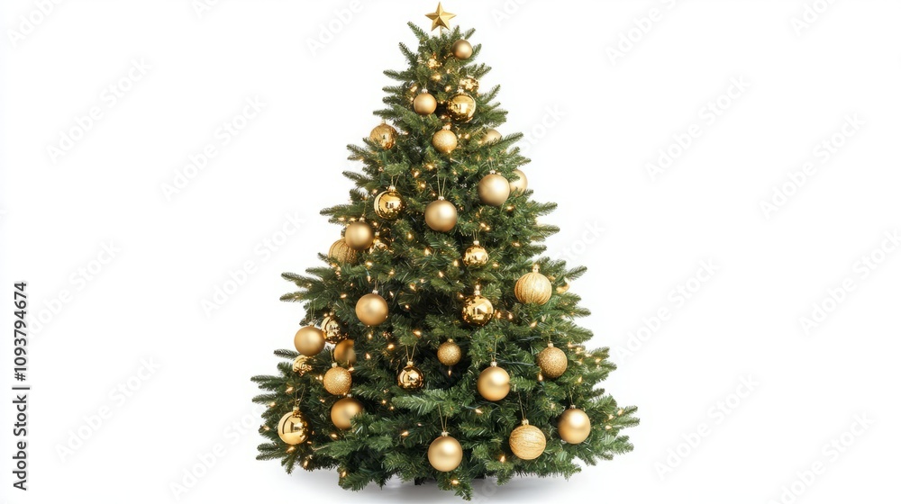 christmas tree and decorations isolated on white christmas tree and decorations isolated on white