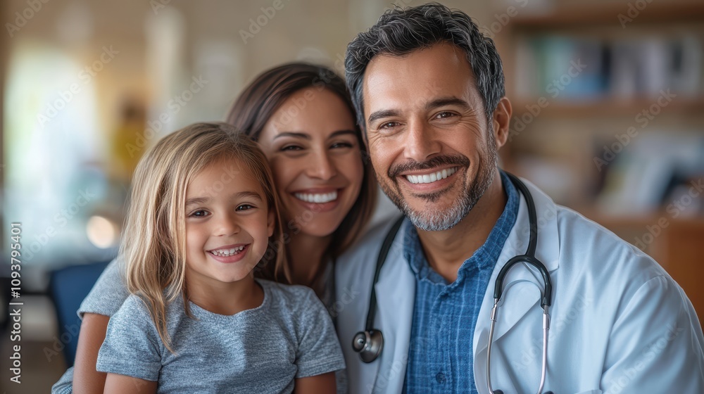 Fototapeta premium World family doctor day celebration family doctors community health center portrait photography bright environment togetherness