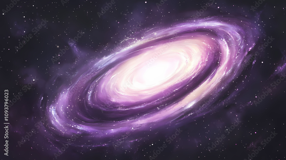Fototapeta premium Stunning spiral galaxy surrounded by cosmic dust on transparent. Cosmic Spiral Nebula. Illustration