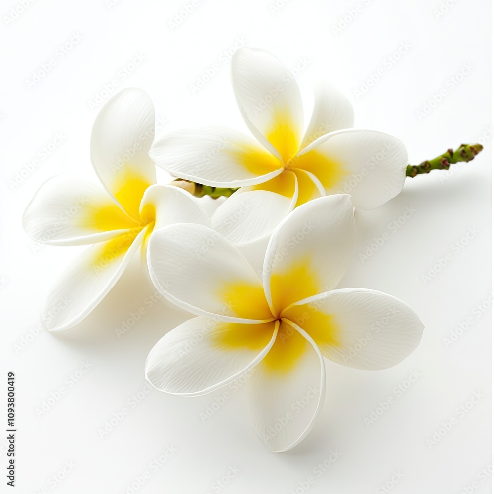Plumeria flower isolated on white background , ai Plumeria flower isolated on white background , ai