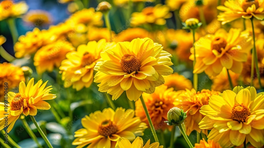 Candid Photography of a Vibrant Wild Yellow Floral Garden Pattern Capturing the Beauty and Essence of Nature's Colorful Blooms in Full Blooming Splendor Candid Photography of a Vibrant Wild Yellow Floral Garden Pattern Capturing the Beauty and Essence of Nature's Colorful Blooms in Full Blooming Splendor