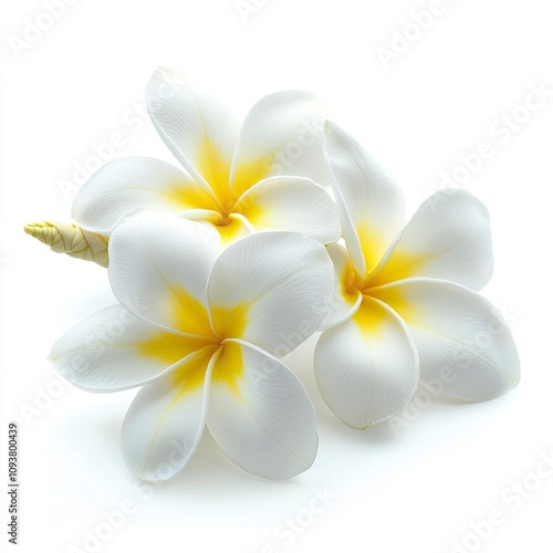 Plumeria flower isolated on white background , ai