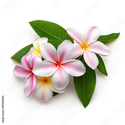 Plumeria flower isolated on white background , ai