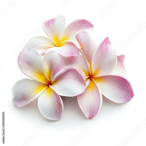 Plumeria flower isolated on white background , ai