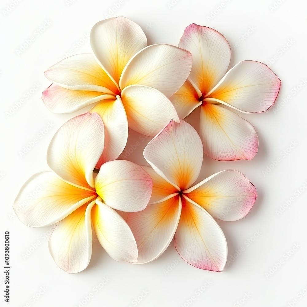 Naklejka premium Plumeria flower isolated on white background , ai