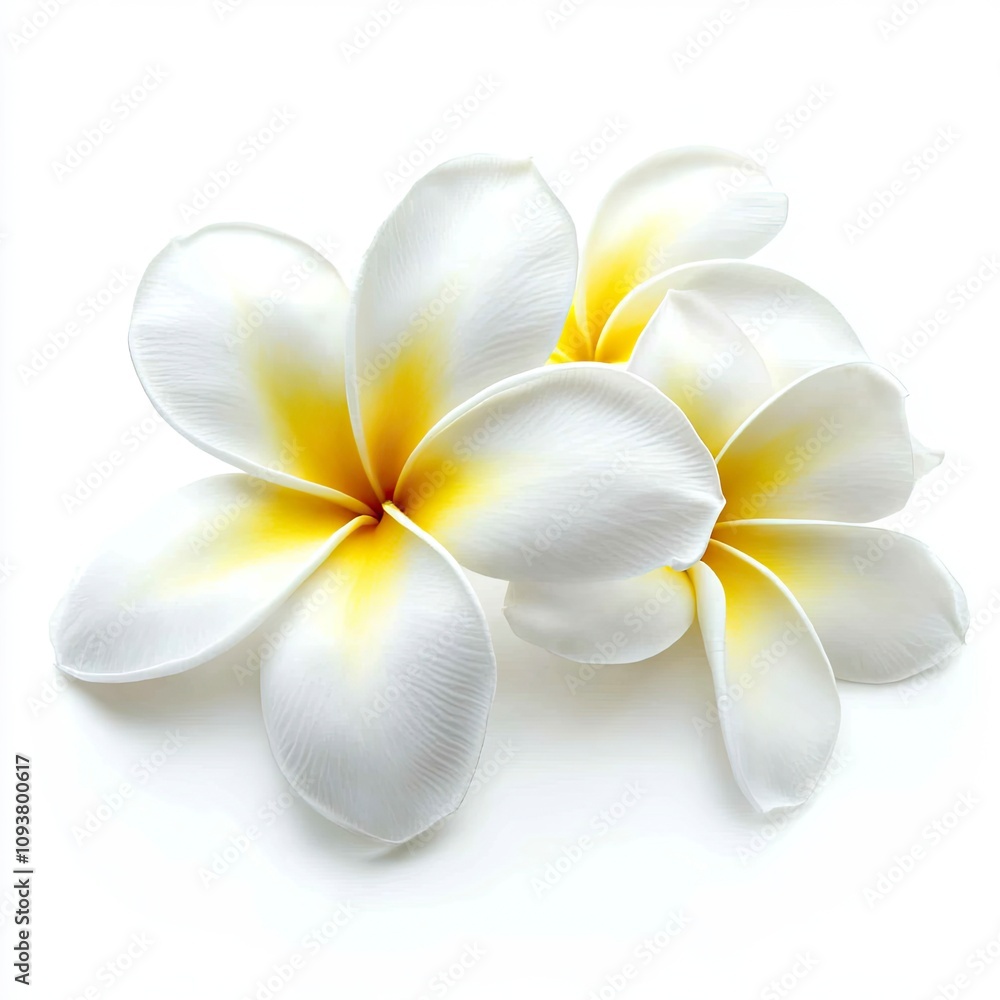 Plumeria flower isolated on white background , ai Plumeria flower isolated on white background , ai