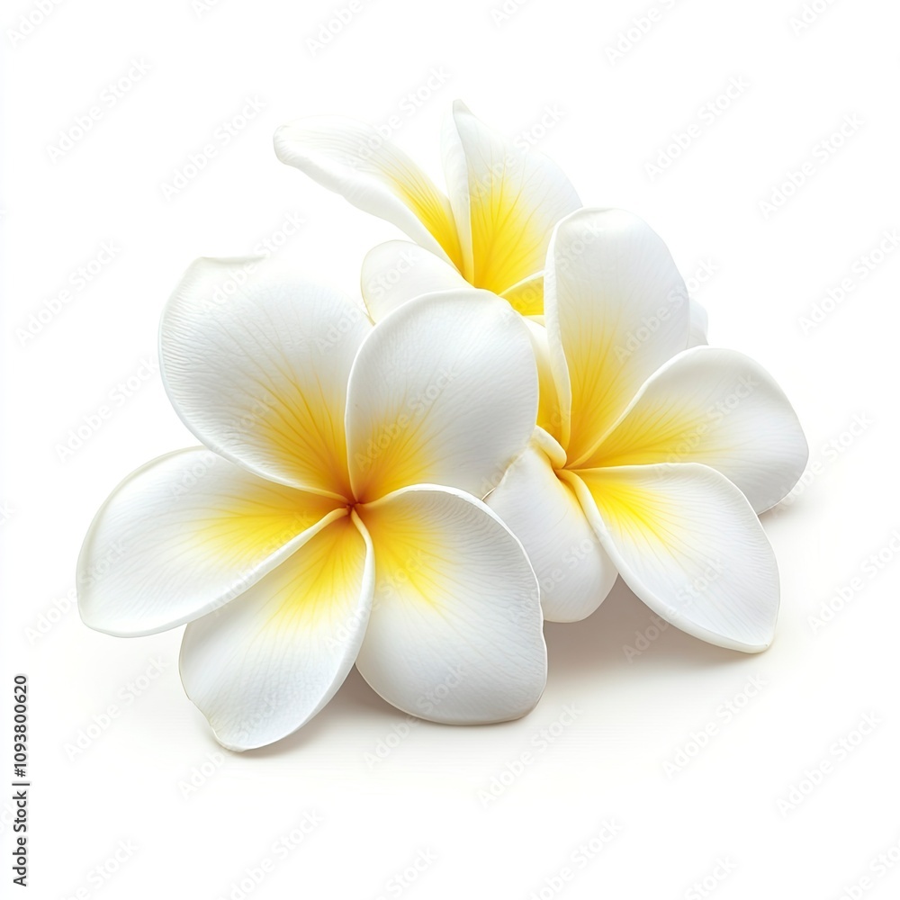 Fototapeta premium Plumeria flower isolated on white background , ai