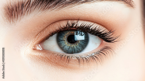 A striking gray eye with a halo of dark gray around the pupil and light gradients.