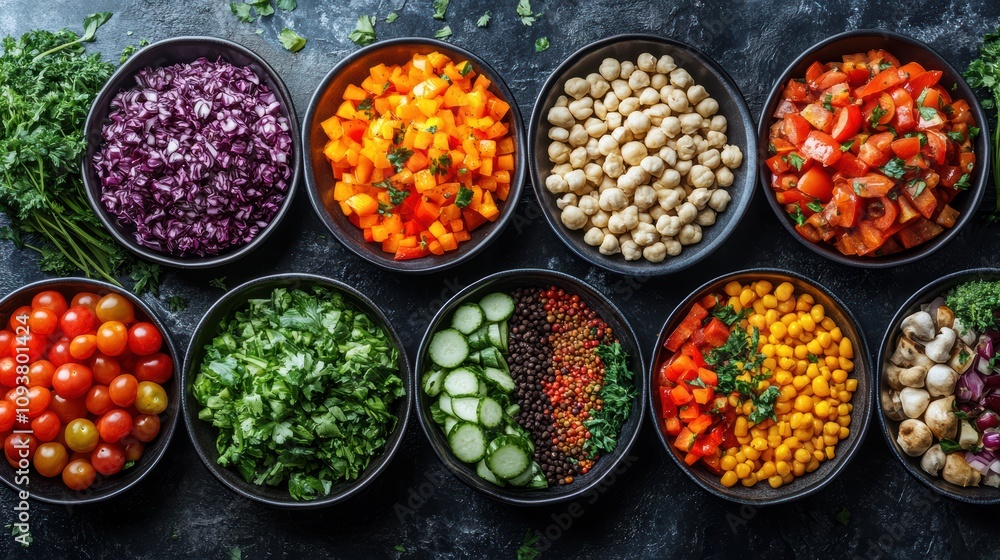 Vibrant vegetarian meal prep for world vegetarian day kitchen food photography colorful ingredients healthy eating Vibrant vegetarian meal prep for world vegetarian day kitchen food photography colorful ingredients healthy eating