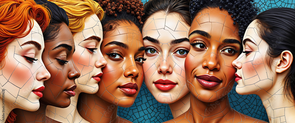 Diverse women portraits showing unity and beauty Diverse women portraits showing unity and beauty