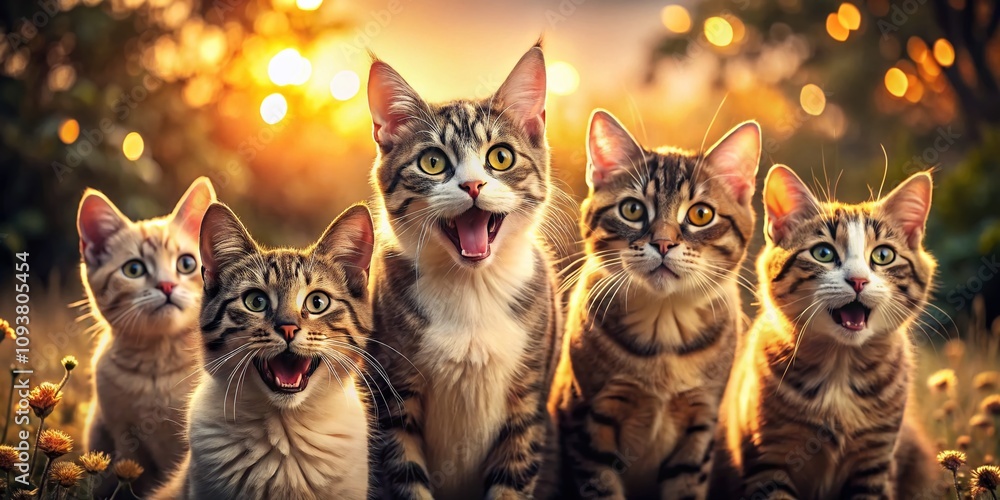 Captivating Cat Characters Expressing a Range of Emotions in Documentary Photography Style, Showcasing Their Unique Personalities and Heartfelt Moments of Joy, Sadness, and Curiosity Captivating Cat Characters Expressing a Range of Emotions in Documentary Photography Style, Showcasing Their Unique Personalities and Heartfelt Moments of Joy, Sadness, and Curiosity