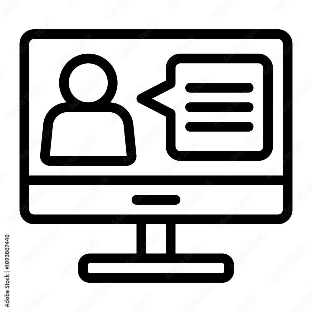 Virtual Assistant Icon - AI Assistant, Digital Helper, Virtual Support with editable stroke Virtual Assistant Icon - AI Assistant, Digital Helper, Virtual Support with editable stroke