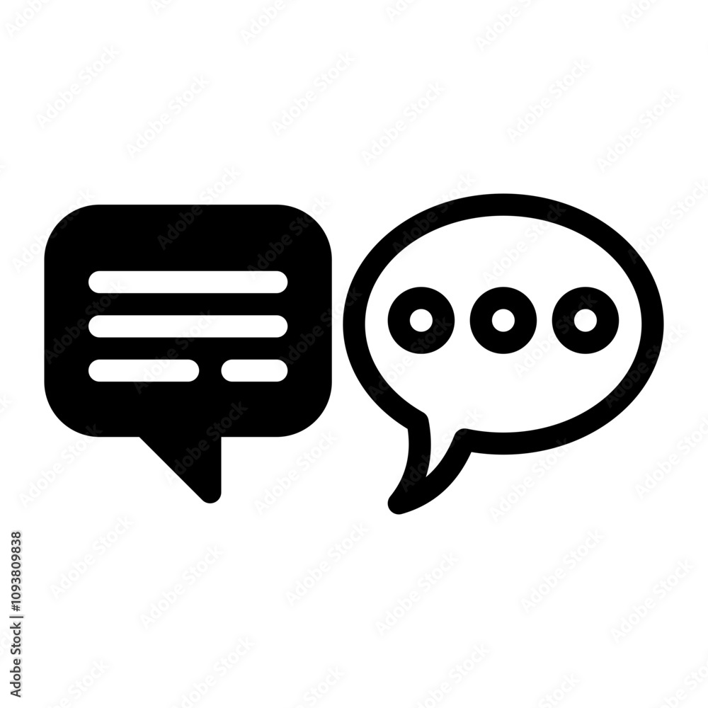 Chat icon vector design element. Talk bubble speech sign. Dialogue balloon for mobile app or web site