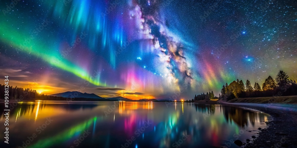 Captivating Iridescent Aura Photo Effect Mockup: A Night Photography Display Showcasing Vibrant Colors and Dreamy Visuals for Creative Projects and Digital Artworks Captivating Iridescent Aura Photo Effect Mockup: A Night Photography Display Showcasing Vibrant Colors and Dreamy Visuals for Creative Projects and Digital Artworks