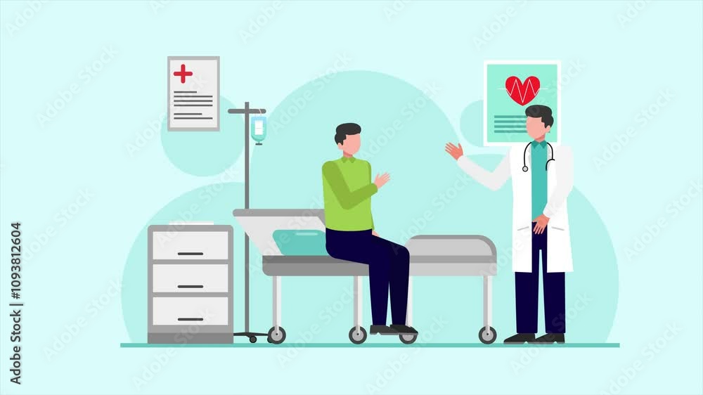 Patient Animation Single Animated video Doctor and patient concept. Full length animation ...