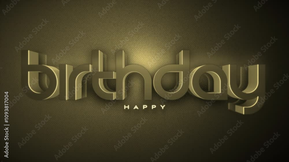A gleaming golden Happy Birthday text stands out against a dark backdrop, creating a celebratory and elegant atmosphere A gleaming golden Happy Birthday text stands out against a dark backdrop, creating a celebratory and elegant atmosphere