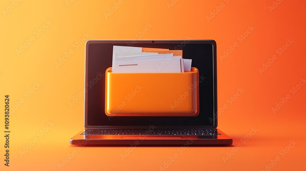 Digital File Organization Concept with Laptop and Folders
Digital File Organization Concept with Laptop and Folders