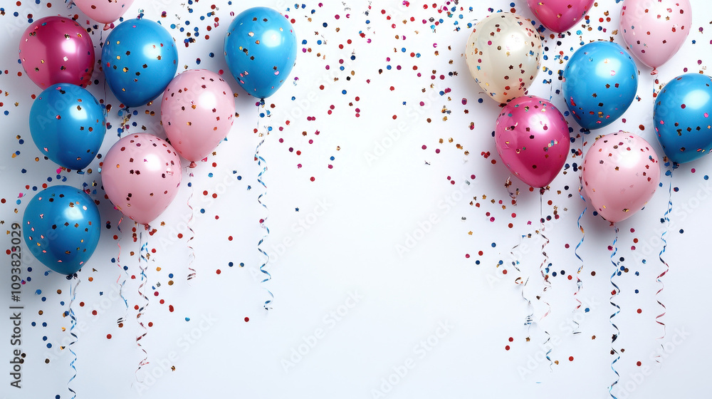 Festive birthday background made of colorful balloons Festive birthday background made of colorful balloons