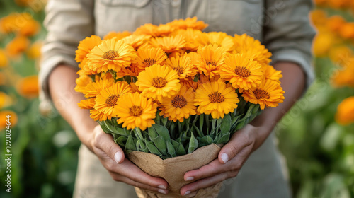 hands holding flowers