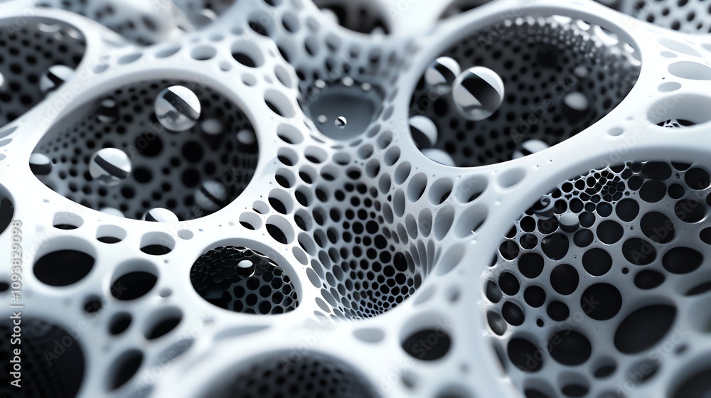 An abstract 3D rendering of a network of interconnected white circles on a black background. An abstract 3D rendering of a network of interconnected white circles on a black background.