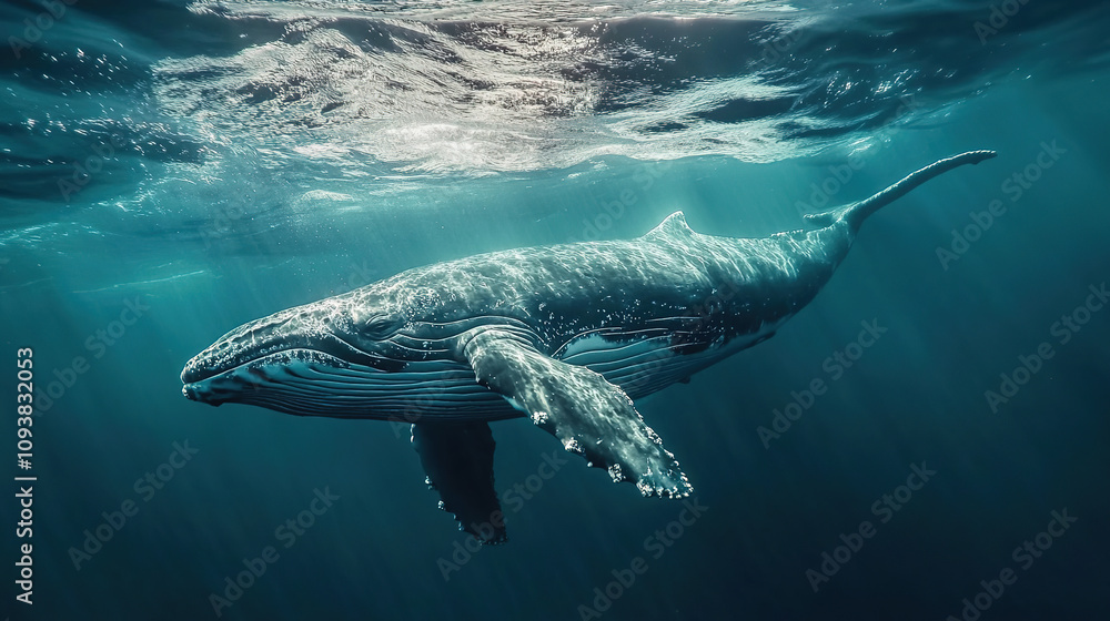 Fototapeta premium dolphin swimming in the water