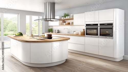 Elegant Scandinavian Inspired Kitchen Design with Soft Cream Palette and Natural Oak Accents