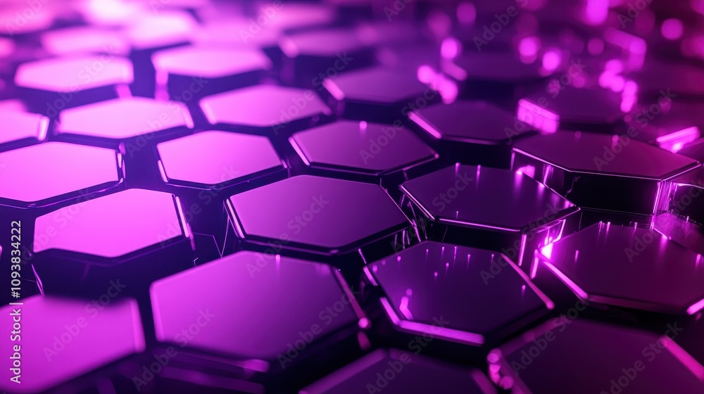 Fototapeta premium Abstract Purple Hexagon Pattern Background Image