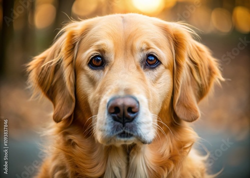 Close-Up of a Golden Retriever’s Beautiful Eyes Capturing the Warmth and Expressiveness of This Adorable Breed in Soft Lighting and Natural Surroundings