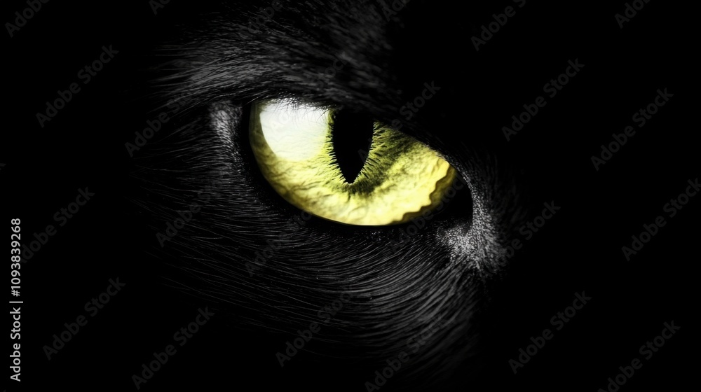 Mysterious Cat Eye Glowing in Darkness Mysterious Cat Eye Glowing in Darkness