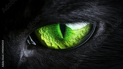 Close-Up of Striking Green Cat Eye