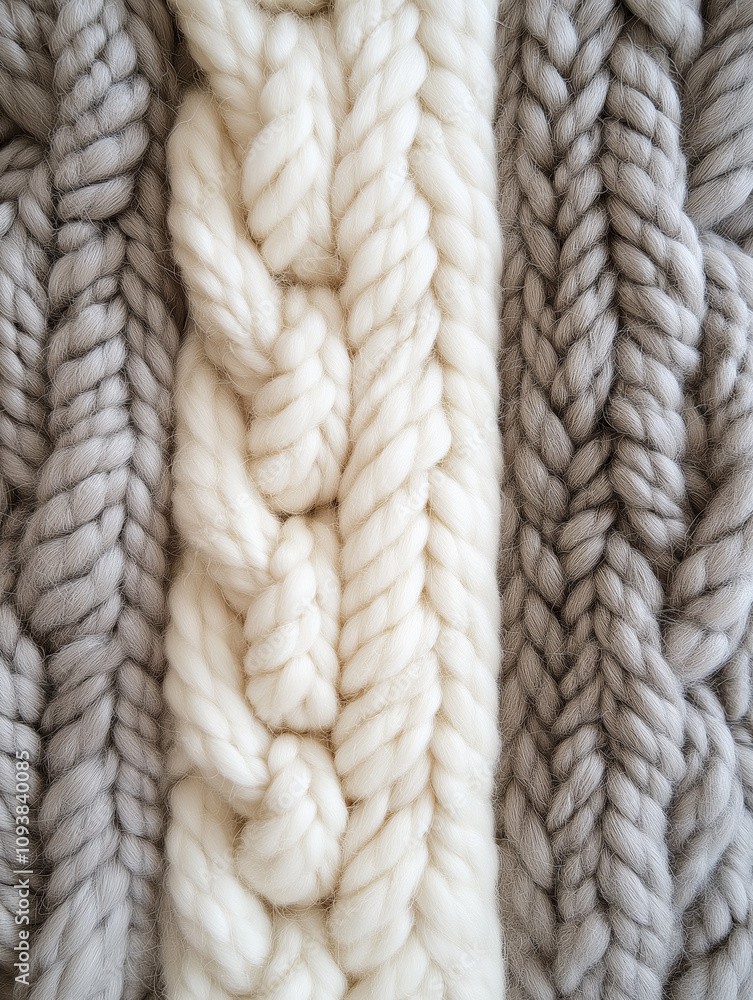 Wool Texture: Cozy Cream and Soft Gray, Perfectly Clean Wool Texture: Cozy Cream and Soft Gray, Perfectly Clean