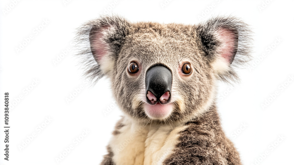 Charming koala with playful expression, showcasing its adorable features and fluffy fur. This delightful mammal captivates with its endearing gaze and unique appearance Charming koala with playful expression, showcasing its adorable features and fluffy fur. This delightful mammal captivates with its endearing gaze and unique appearance