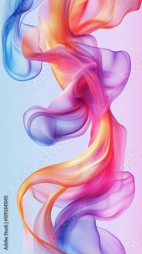 Streamlined Video Editing, an abstract illustration of flowing colorful lines representing seamless transitions, with a gradient pastel background and ample negative space for text