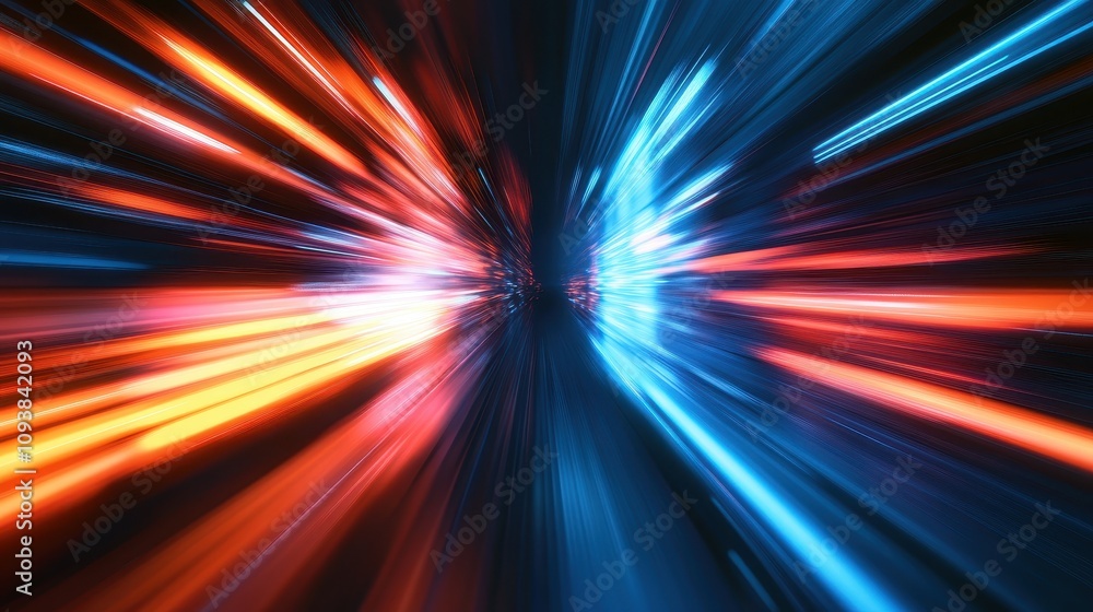 Abstract Light Streaks Converging In A Dynamic Display Abstract Light Streaks Converging In A Dynamic Display