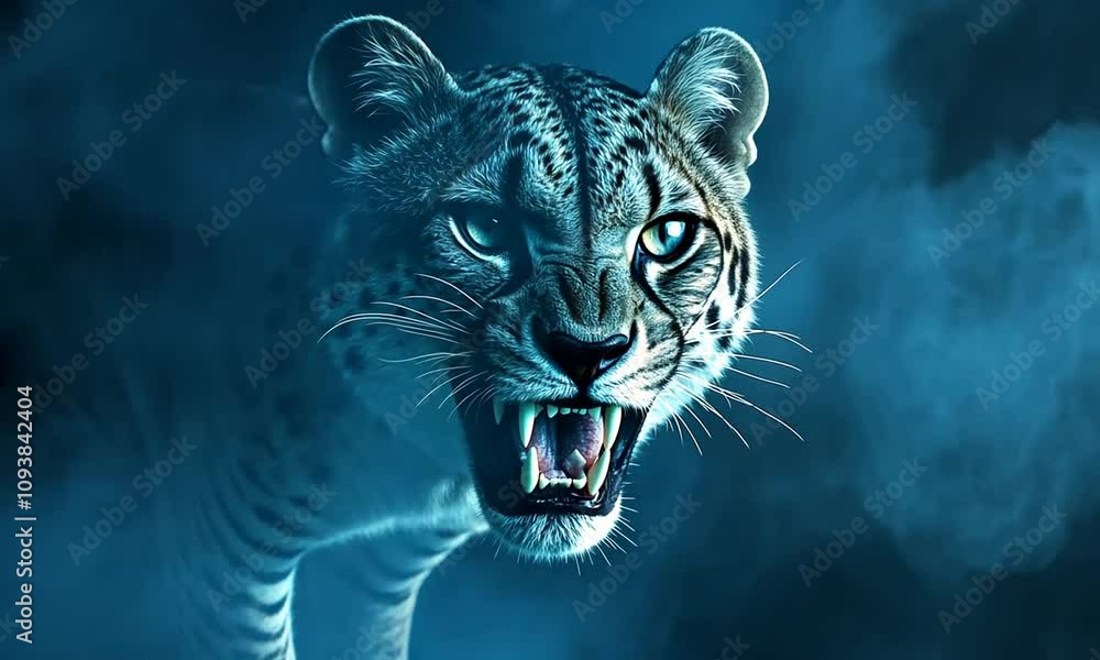 3 d rendering of a beautiful tiger face with dark background.