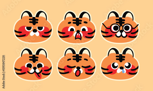 Adorable Collection of Cute Tiger Emojis.