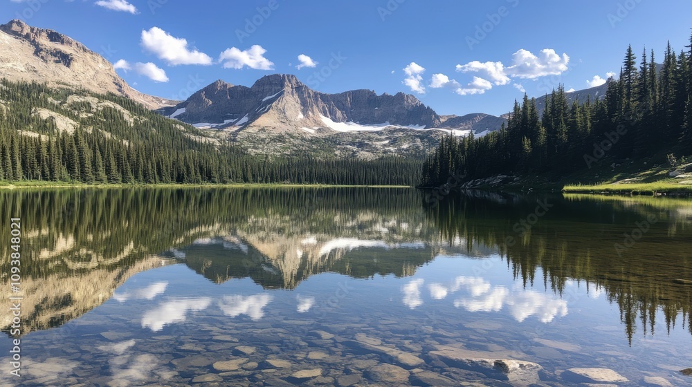 Captivating reflection of majestic mountain range in a crystal clear alpine lake nature landscape photography tranquil view serene environment Captivating reflection of majestic mountain range in a crystal clear alpine lake nature landscape photography tranquil view serene environment
