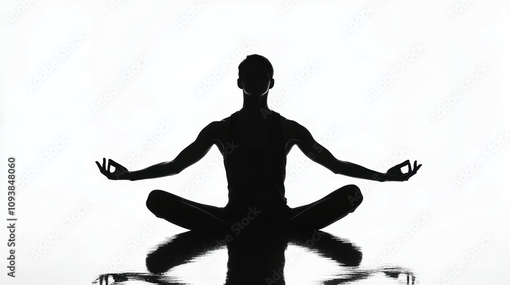 Yoga pose silhouette of a person in tranquil natural setting outdoor environment serene viewpoint for mindfulness and wellness Yoga pose silhouette of a person in tranquil natural setting outdoor environment serene viewpoint for mindfulness and wellness