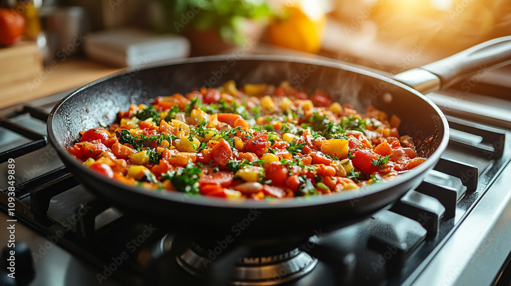 close-up of hands skillfully cooking a colorful vegetable medley, emphasizing the vibrant ingredients and the art of healthy cooking in a modern kitchen setting close-up of hands skillfully cooking a colorful vegetable medley, emphasizing the vibrant ingredients and the art of healthy cooking in a modern kitchen setting