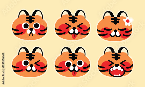 Adorable Collection of Cute Tiger Emojis.
