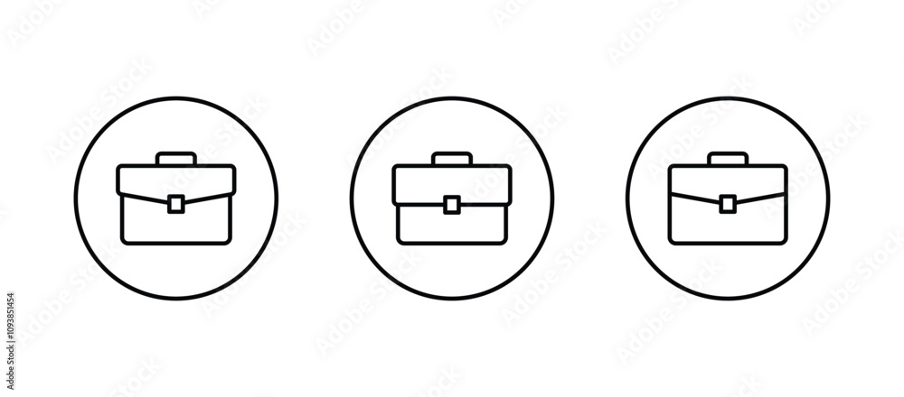 Briefcase vector icon. Briefcase symbol icon Briefcase vector icon. Briefcase symbol icon