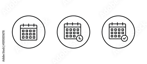Calendar icon set. Calender symbol vector