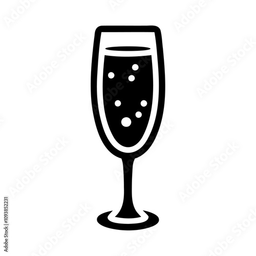 Party champagne wine glass vector icon illustration