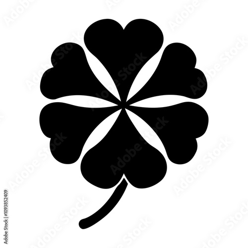 Black lucky clover vector icon design isolated on a white background